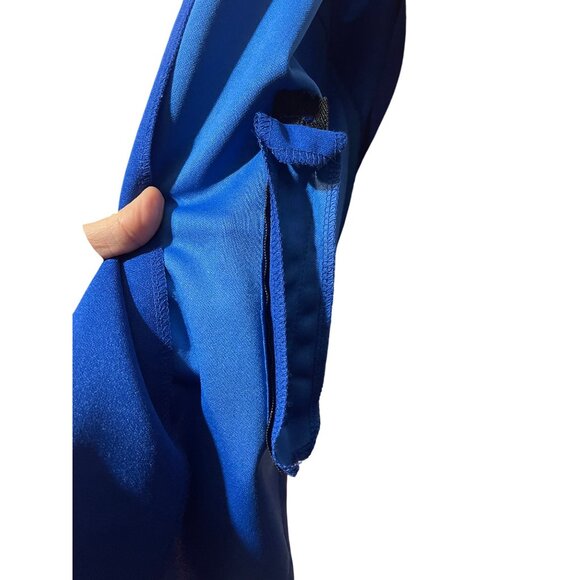 Shein Curve Royal Blue Jacket Open Front Blazer W Zip Simulate Pockets Size 1X - Picture 10 of 12